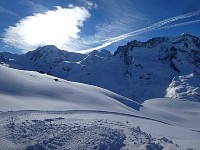 View from winter hiking trail above Zermatt