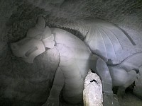 Dragon ice sculptures at Klein Matterhorn