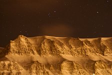 Longyearbyen mountains at night