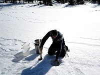 Getting water from the lake