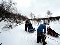 Putting on dry clothing