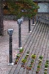 Potted plants, unfinished columns