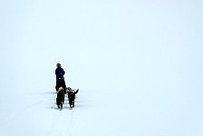 Whiteout on mountain plateau