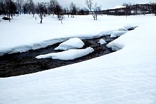 Example snow banks over open water