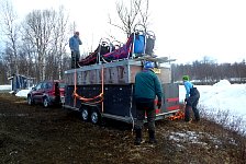 Loading the dog trailer