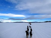 Sledding out of Jaekkvik in good weather