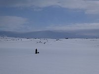 Final kilometers to Lomtjaernstugan off trail