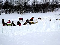 Wind protection made from snow