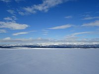 Dog sledding on mountain plateau