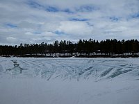 Water filled snowmobile tracks