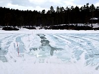 Water filled snowmobile tracks