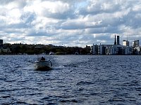 Boat with dinner approaching