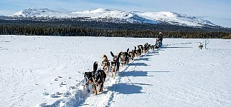 Me with big team and mountain background