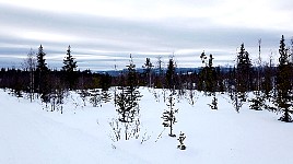 Looking back to our starting point at the lake below 