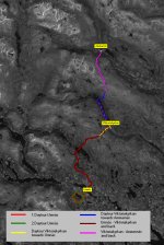 Trail map in greyscale