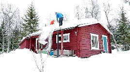 Removing snow from the roof