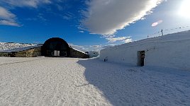 Outside the ice hotel