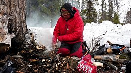 Matti making fire