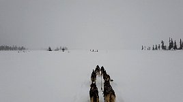 Crossing lake near second camp spot