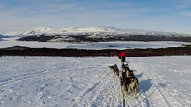 Saltoluokta lake mostly frozen