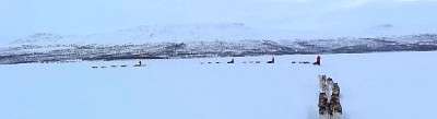 Turning onto the lake at Tarrekaise