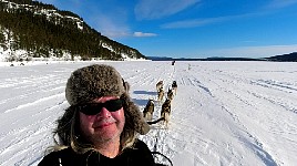 Dogsledding in a t-shirt