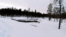 Water near hunting cabin