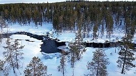 Water near hunting cabin