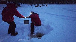 Getting water from the lake