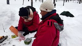 Lunch beside running trail