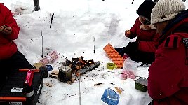 Lunch beside running trail