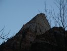 Zion NP - sunlight reflection that looks like the Playboy logo