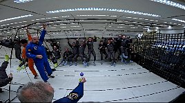 Water blobs in zero gravity