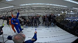 Water blobs in zero gravity