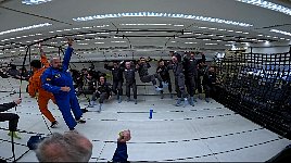 Water blobs in zero gravity