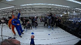 Water blobs in zero gravity