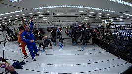 Water blobs in zero gravity