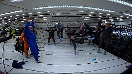 Water blobs in zero gravity