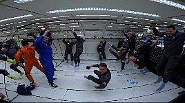 Water blobs in zero gravity