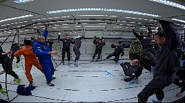 Water blobs in zero gravity