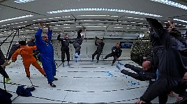 Water blobs in zero gravity