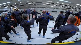 Lunar gravity uncoordinated hops