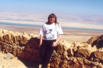 Me at Masada, the Dead Sea behind me