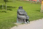 [Statue near a bus stop in Tromsø]