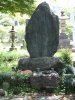 Cat relaxing in graveyard